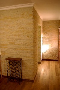 Sandstone and wooden floor